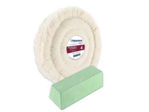 Juego de pulido de aluminio de 2 piezas Ø150 mm, blanco, para caballete de pulido alto brillo - Imagen 1 de 18