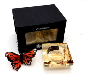 Oleg Cassini Amber Crystal Votive Candle Holder - Picture 1 of 12