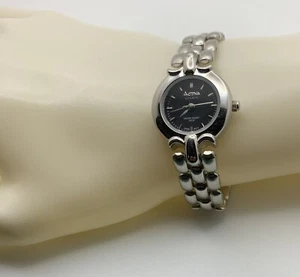 ACTIVA Ladies Watch Stainless Steel Silver Tone Black Dial WORKING - Picture 1 of 6