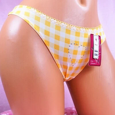 Triángulo Delantero TANGA COMPLETA Damas Bragas Cuadros Elásticas Nylon 4 Colores Talla M Foto 1 de 4