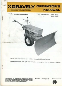 GRAVELY 48" SNOWDOZER OPERATOR'S MANUAL Some have marks on Cover , some copies - Picture 1 of 1