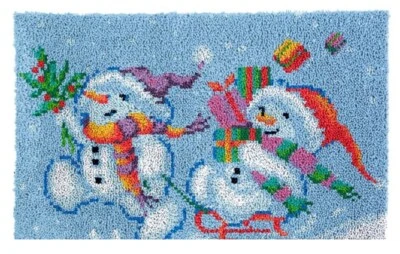 Happy Snowmen Rug Latch Hooking Kit (85x58cm) - Image 1 of 4
