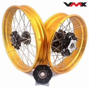 VMX 19in./17in. Tubeless Spoke Wheels Set Fit BMW G310GS 2016-2024 Gold GLM Rims - Picture 1 of 14