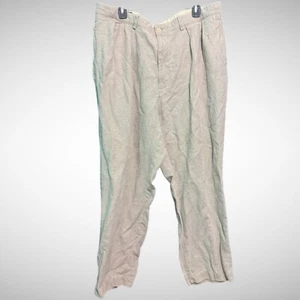 Polo Ralph Lauren Pants Mens 40 X 30 Linen Solid Beige Pre Owned Chinos - Picture 1 of 8