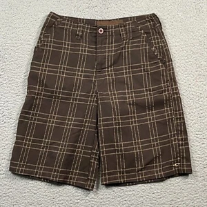 Vintage O'Neill Shorts Boys 16 Brown Y2K Plaid Chino Skater Surf Punk Rock - Picture 1 of 11