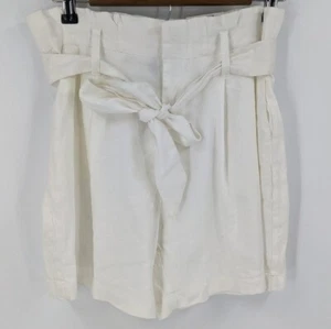 NWT INC INTERNATIONAL CONCEPTS Shorts Womens Small S Ivory Belted Midrise Linen - Picture 1 of 6