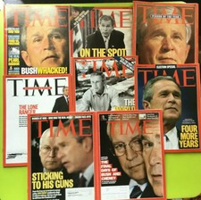 Time Magazine George W. Bush 8 Covers also with Dick Cheney (2001-2009) #M105