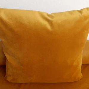 VELOUR/ SAMT/DEKO/KISSENBEZUG  in FARBE  OCHRE (50 x 50 cm) - Bild 1 von 3