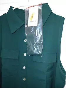 NWT PrettyGarden Button Down Sleeveless, Belt, Summer Jumpsuit Large Hunter Gree - Picture 1 of 3