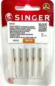 5 Original Singer Overlock (Ultralock 14SH) Nähmaschinen Nadeln 2022 Stärke 80/1 - Bild 1 von 1