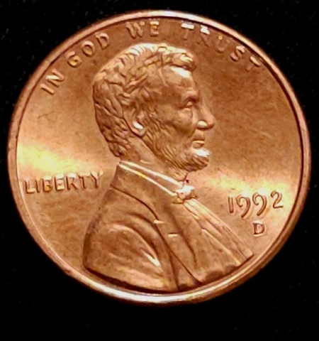 1992 D Penny Error DDO and DDR SEE THE REVERSE SIDE GREAT LOOKING DOUBLEING Cover