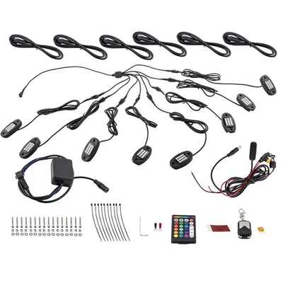 8 Pod RGB LED Rock Light Offroad Wireless Bluetooth Right passenger Left drive - Image 1 of 4