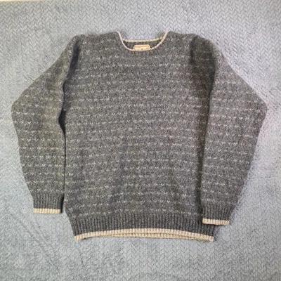 Suéter de Lana Woolrich De Colección Para Hombre Grande Alto Gris Moteado Tejido Hecho en Canadá Foto 1 de 4