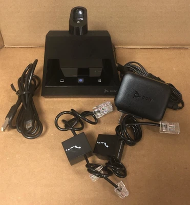 POLY Voyager 5200 Office 2-Way Base (MS Teams) W/all cables for Phone & PC - Image 1 of 4