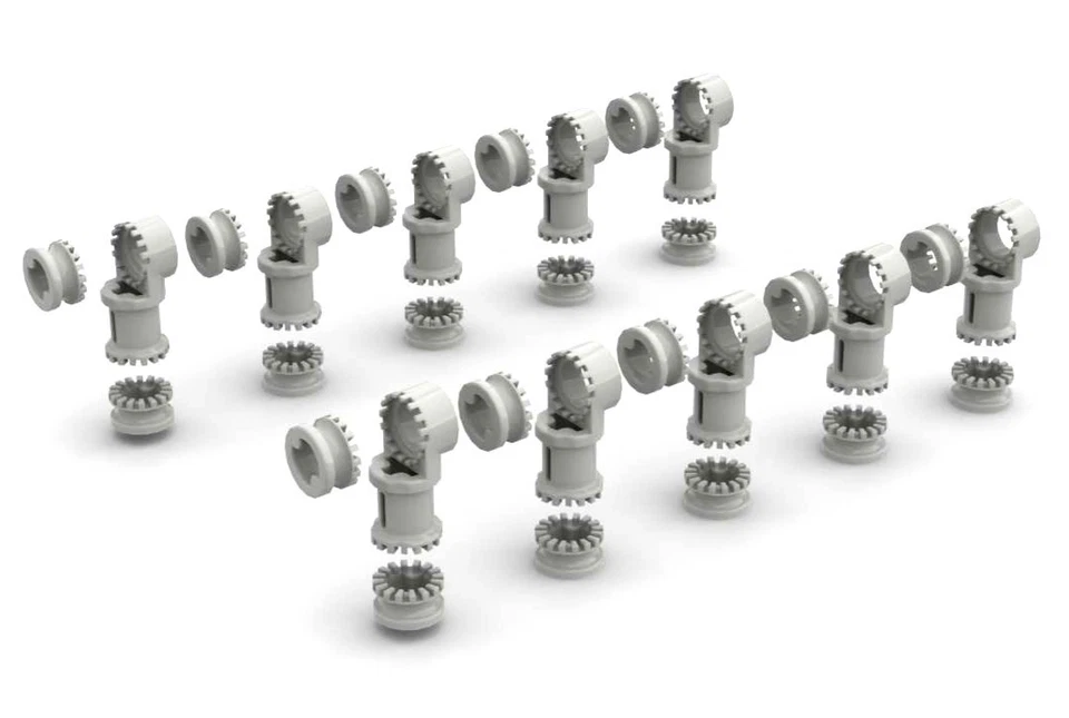 x45 LEGO Technic  Axle & Pin Connector Toggle Joint Toothed + Bush 1/2 Toothed - Image 1 of 4