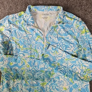 Camisa IBKUL Para Mujer Grande Floral ICIKULS Malla Borde Icefil Golf Nylon Top - Imagen 1 de 8