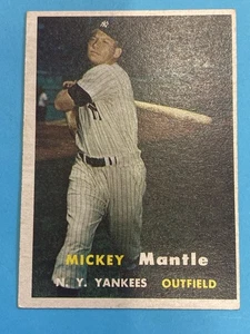 1957 Topps Set-Break # 95 Mickey Mantle Very Nice Card No Creases - Picture 1 of 10