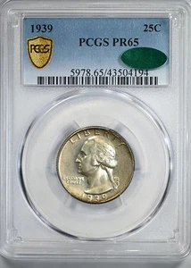 1939 Proof Washington Quarter 25C PCGS PR65 CAC - Picture 1 of 6