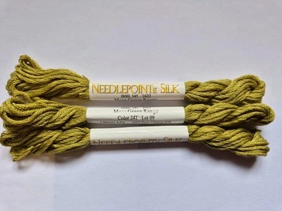 3x NEEDLEPOINT SILK NPS Embroidery Thread  - 241 Moss Green  Range - Image 1 of 2