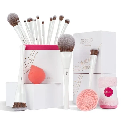 Jessup Makeup Brushes Set 14pcs Highend Makeup Gift Set for Women Include Fou... - Image 1 of 4