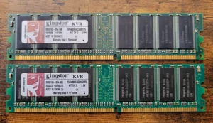 Kingston 2GB 2x1GB PC-3200 DDR 400MHz KVR400X64C3AK2/2G PC RAM - Picture 1 of 3