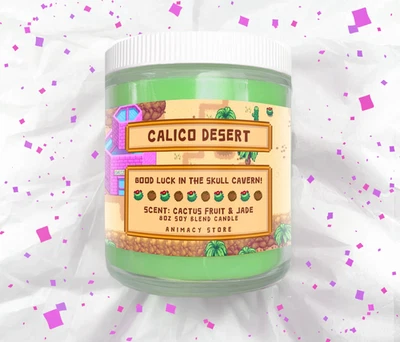 Calico Desert STARDEW Inspired Candle 8 oz Hand Poured Soy Blend Wax Nerdy Gift - Image 1 of 2