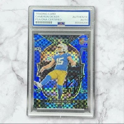 Cameron Dicker Signed 2022 Select Prizm Blue Xfractor Rookie RC /199 PSA - Image 1 of 2