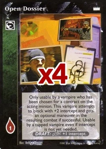 Lot of 4 cards: Open Dossier [LotN set] - VTES card - Imagen 1 de 2