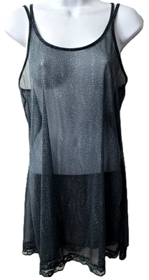 Vestido sin Mangas Victoria Secret Vintage M Nylon Lencería Transparente Encaje Verde Leopardo Y2K Foto 1 de 4