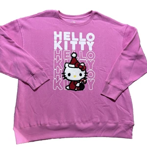 Hello Kitty Weihnachtssweatshirt Ugly Christmas Sweater Pink Holiday Large Neu ohne Etikett - Bild 1 von 9