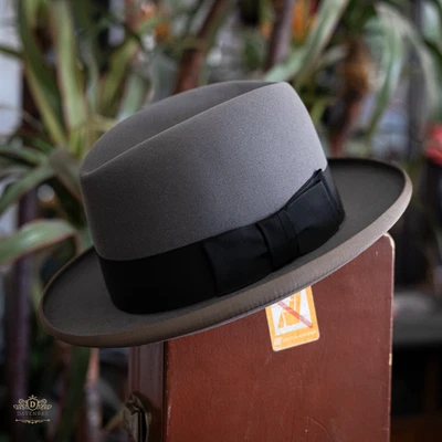 De colección Royal De Luxe Stetson St Regis Homburg Fedora 7 1/8 Acero Distinguido Foto 1 de 4