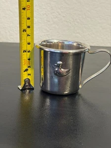Vintage Silver-Plated Baby Cup With Embossed Duck Design 2.75" Collectible - Picture 1 of 10
