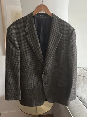 Ralph Lauren Brown Wool Tweed Preppy Old Money Herringbone Blazer 44 S - Image 1 of 4