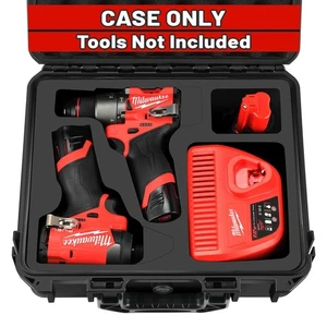 Estuche para Juego de Taladro y Destornillador de Impacto Milwaukee M12 - Caja de Herramientas Impermeable con R... - Imagen 1 de 6