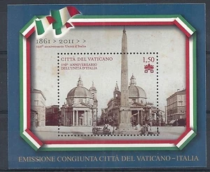 2011 VATICANO FOGLIETTO 150 ANNIVERSARIO UNITA' CONGIUNTA ITALIA MNH ** - ED - Imagen 1 de 1