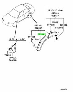 Pad, RR Tür Overfender für: Mitsubishi Lancer Evo 5 6 CP9A - Bild 1 von 1