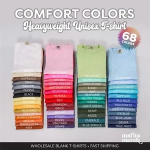 Comfort Colors T-shirt 1717 Heavyweight Shirt Vintage Washed Unisex Short Sleeve - Picture 1 of 16