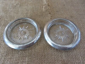 Juego de dos mesas antiguas vintage italianas de plata y posavasos 6794 - Imagen 1 de 1