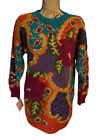 Pull vintage Jennifer Reed taille L tricoté à la main paillettes florales paillettes moche Noël