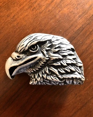 Small Detailed American Bald Eagle Head USA Made In Italy Men’s Belt Buckle — 第 1/2 张图片