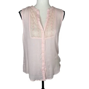 Abercrombie & Fitch NUEVO Top Transparente Rosa Bordado Sin Mangas Talla Pequeña - Imagen 1 de 10