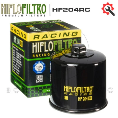HIFLO HF204 RC RACING OIL FILTER FOR KAWASAKI ZX-6RR NINJA-600 2005-2006 - Image 1 of 3