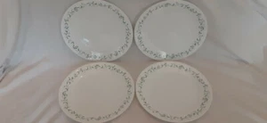 Set Of 4 Corelle COUNTRY COTTAGE 10 1/4" Dinner Plates Blue Hearts Vines - Picture 1 of 4