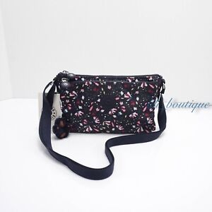 NWT New Kipling AC7862 Mikaela Crossbody Shoulder Bag Nylon Floral Gardenia $49