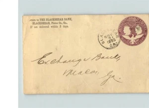 the BLACKSHEAR BANK, Blackshear, Pierce County, GEORGIA, 1898 su busta timbrata - Foto 1 di 2