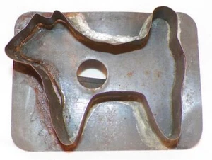 Dog Cookie Cutter Tin Folk Art Hand Made Tinsmith Baking Antique #21 - Picture 1 of 5