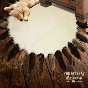 Peluche pelliccia sintetica bianca shag bordo casuale pelle di pecora, rivestimento ultra pelle scamosciata, accenti di pelliccia - Foto 1 di 4
