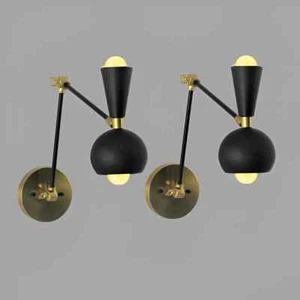 Italian Sputnik Wall Light Wall Fixture Lamps Mid Century Wall Sconce Pair Lamp - Picture 1 of 6