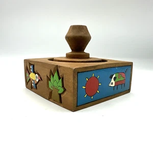 El Roble Hand Carved Wood Candle Holder La Palma El Salvador Folk Art - Picture 1 of 7