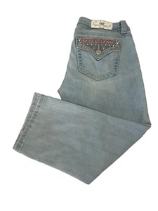Pantalones de mezclilla Miss Me para mujer 29 adornos azul claro rosa vaquera costera occidental - Imagen 1 de 13